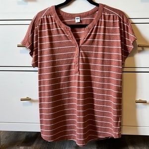 Old Navy linen blend shirt rust color size Medium